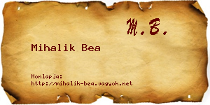 Mihalik Bea névjegykártya